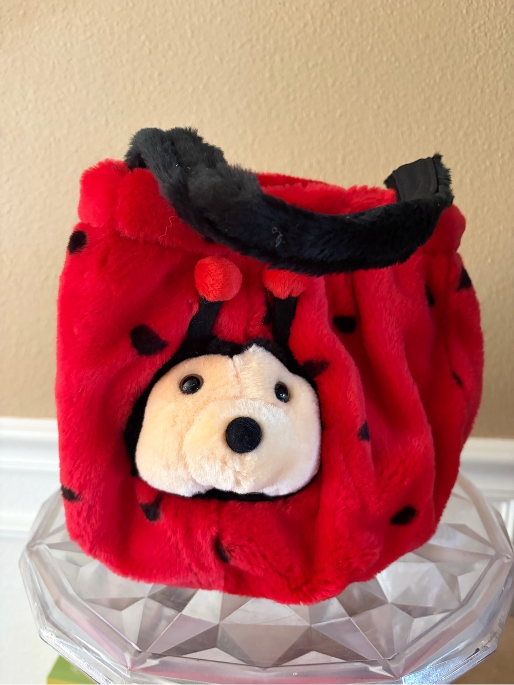 Celebrate Halloween Vintage Lady Bug Plush Basket CUTE!